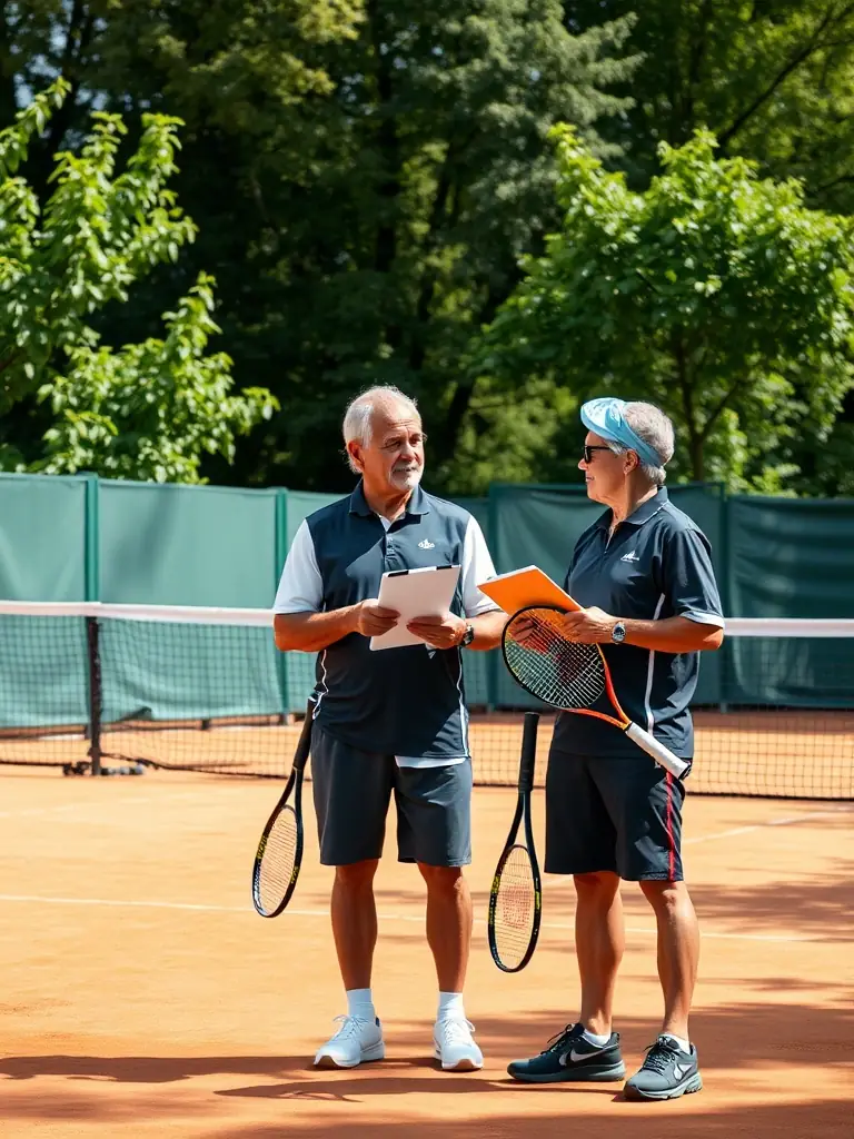 A photo of a specialized training session at TULLE CORREZE TENNIS, featuring advanced players working on serve and volley techniques with a professional coach.
